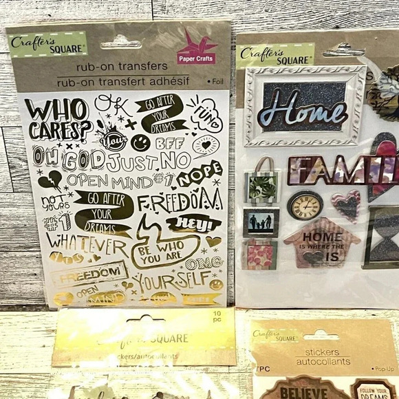 Crafter's Square Stickers Lot Of 4 - Home, Family Glitter Dimensional, Foil - Picture 6 of 8